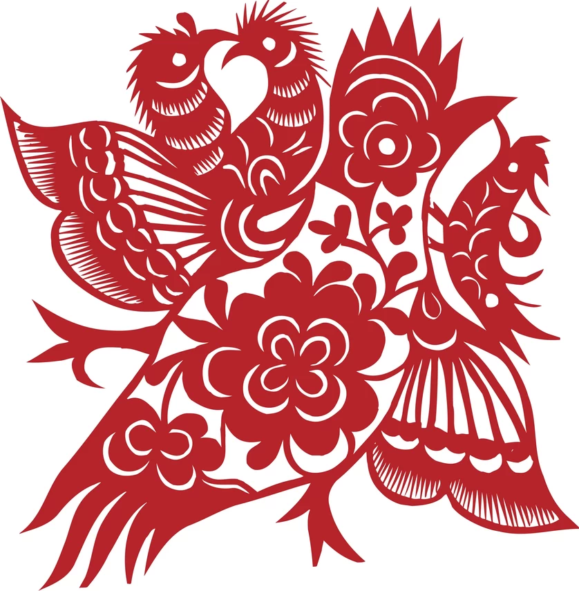 中国风传统民俗吉祥喜庆镂空剪纸窗花图案插画AI矢量PNG设计素材【036】